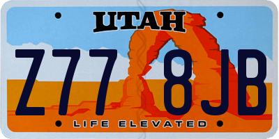 UT license plate Z778JB