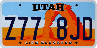 UT license plate Z778JD