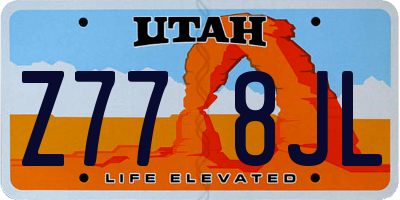 UT license plate Z778JL