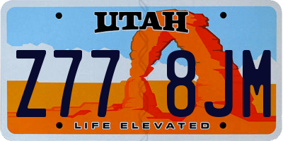 UT license plate Z778JM