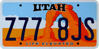UT license plate Z778JS