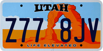 UT license plate Z778JV