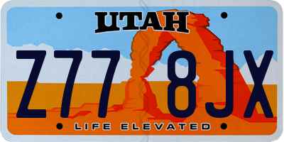 UT license plate Z778JX