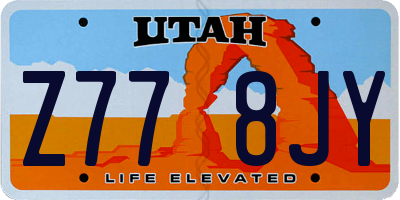 UT license plate Z778JY