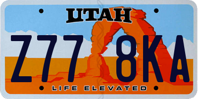 UT license plate Z778KA