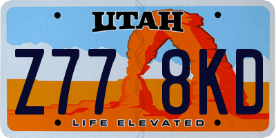 UT license plate Z778KD