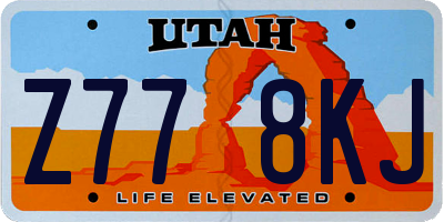 UT license plate Z778KJ