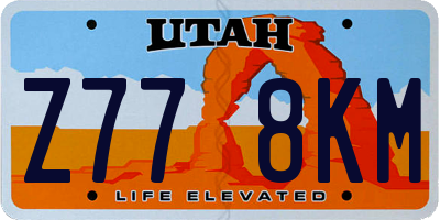UT license plate Z778KM