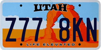 UT license plate Z778KN