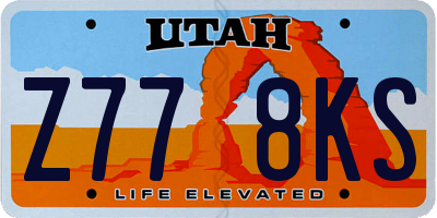 UT license plate Z778KS