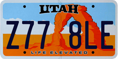 UT license plate Z778LE