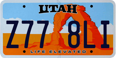 UT license plate Z778LI
