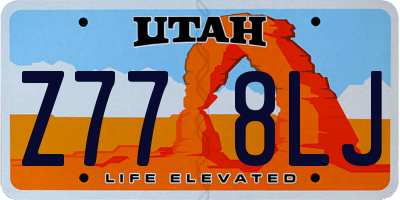 UT license plate Z778LJ