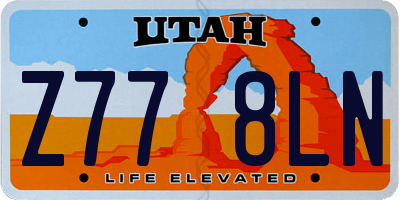 UT license plate Z778LN