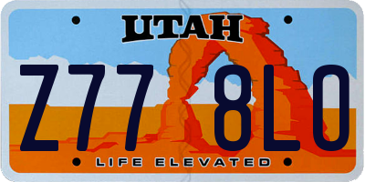 UT license plate Z778LO