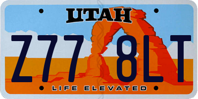 UT license plate Z778LT