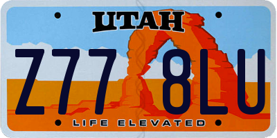 UT license plate Z778LU