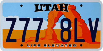 UT license plate Z778LV