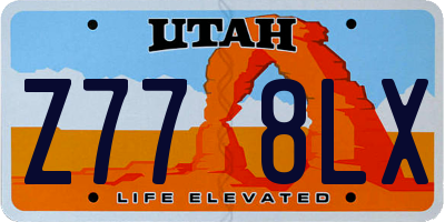 UT license plate Z778LX