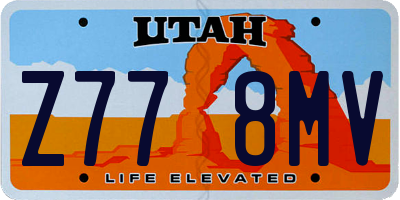 UT license plate Z778MV