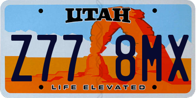 UT license plate Z778MX