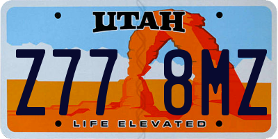 UT license plate Z778MZ