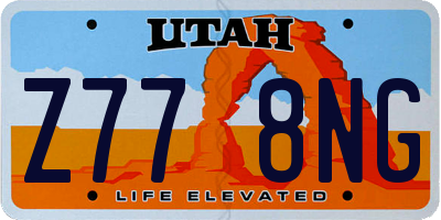 UT license plate Z778NG