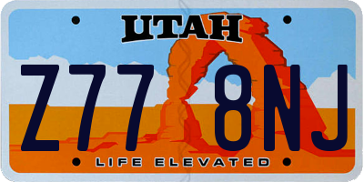 UT license plate Z778NJ