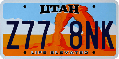 UT license plate Z778NK