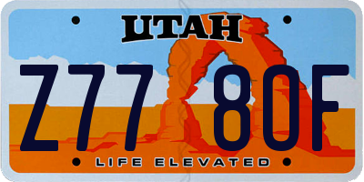 UT license plate Z778OF