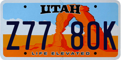 UT license plate Z778OK