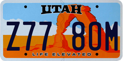 UT license plate Z778OM