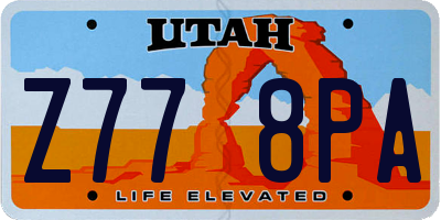 UT license plate Z778PA