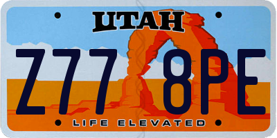 UT license plate Z778PE