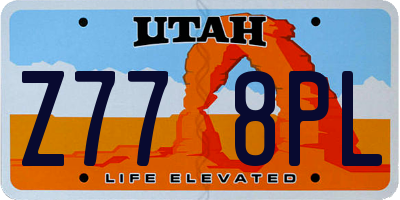 UT license plate Z778PL