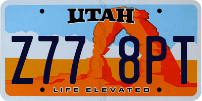 UT license plate Z778PT