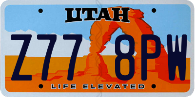 UT license plate Z778PW
