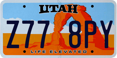UT license plate Z778PY