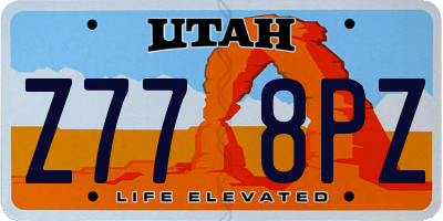 UT license plate Z778PZ