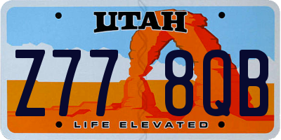 UT license plate Z778QB