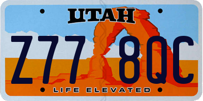 UT license plate Z778QC