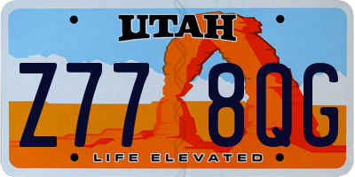 UT license plate Z778QG