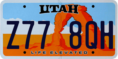 UT license plate Z778QH