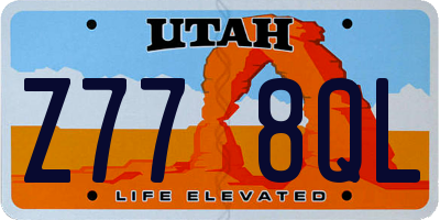 UT license plate Z778QL