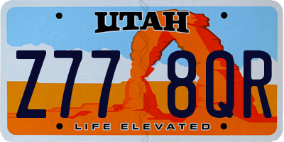 UT license plate Z778QR