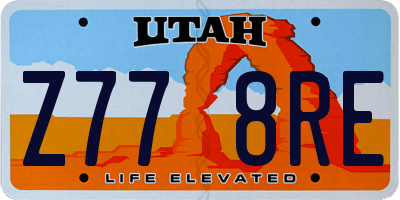 UT license plate Z778RE