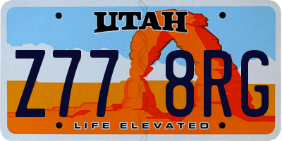 UT license plate Z778RG
