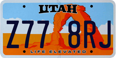 UT license plate Z778RJ