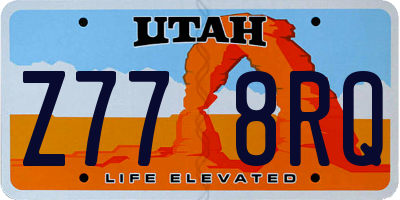 UT license plate Z778RQ