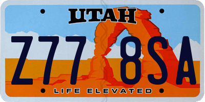UT license plate Z778SA